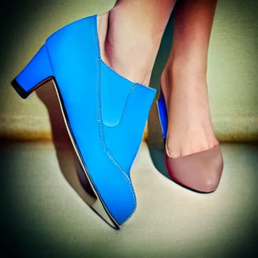 a beautiful girl with blue shose