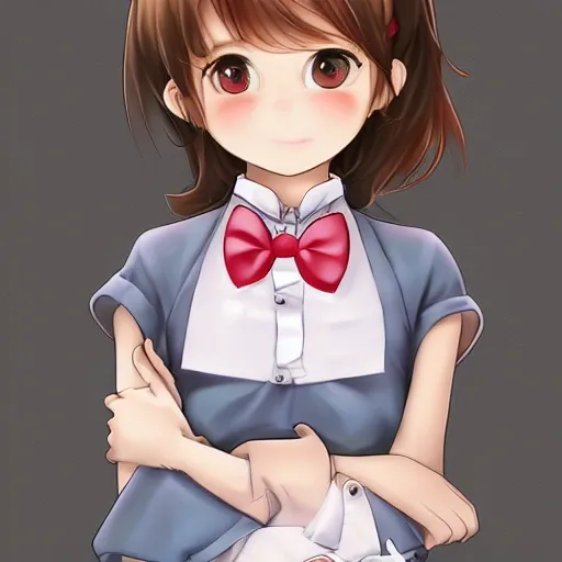 , ultra-detailed realistc 1 girl,cute, solo,beautiful ,(nose blush),(smile:1.1),(closed mouth)
medium breasts,beautiful detailed eyes,(collared shirt:1.1), bowtie,pleated skirt,(short hair:1.2),floating hair 