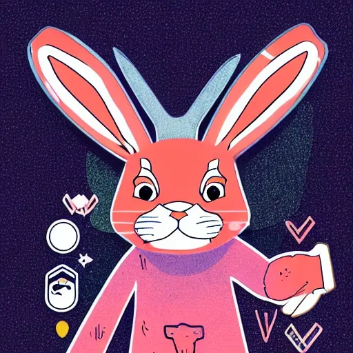 rabbit,mascot,Blockchain , Trippy,furry