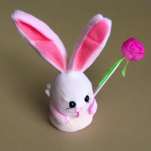 Cute bunny,Fluffy pink rabbit,App mascot cute bunny, 3D