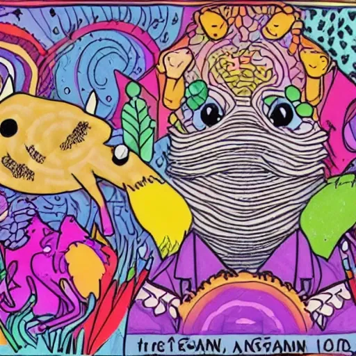 make an illustration about veganism for animals, Trippy, Cartoon, Pencil Sketch