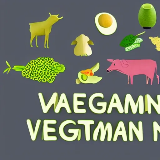 
make an illustration about veganism for animals, 3D