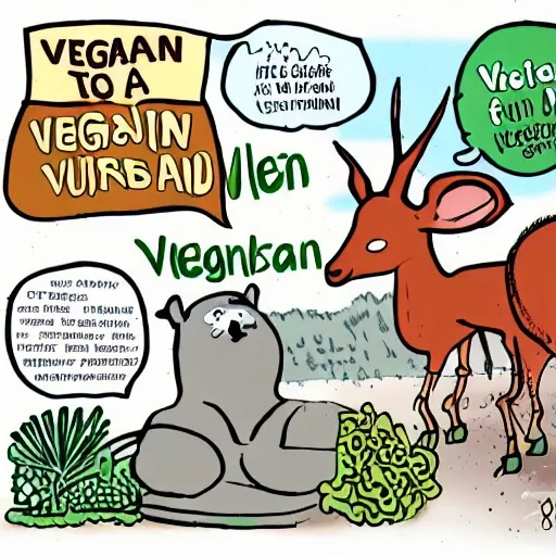 
make an illustration about veganism for animals, Cartoon