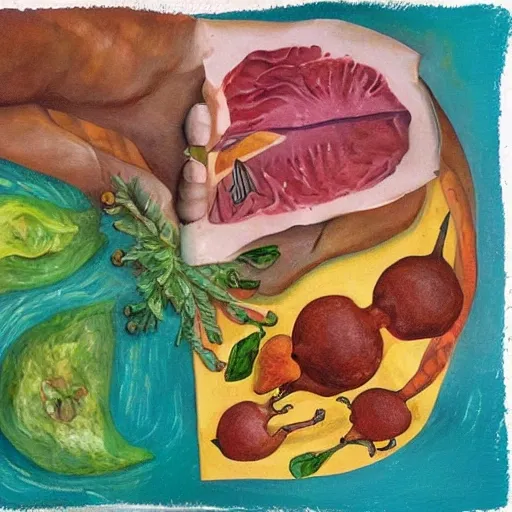 
make an illustration about veganism, Oil Painting