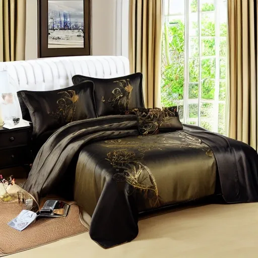 Home textile four piece set silk high-end internet celebrity style