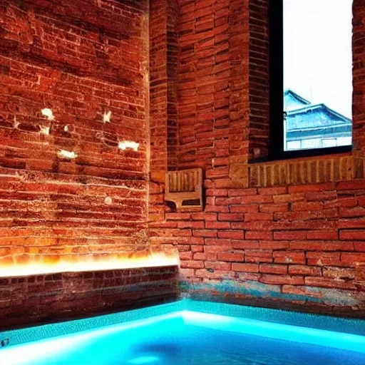 steame publicbath hot fancy decoration brick
arched rich neon future