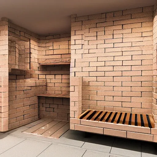 concept art publicbath sauna brick wall 