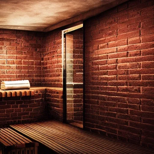 concept art publicbath sauna brick wall neon future steam exotic