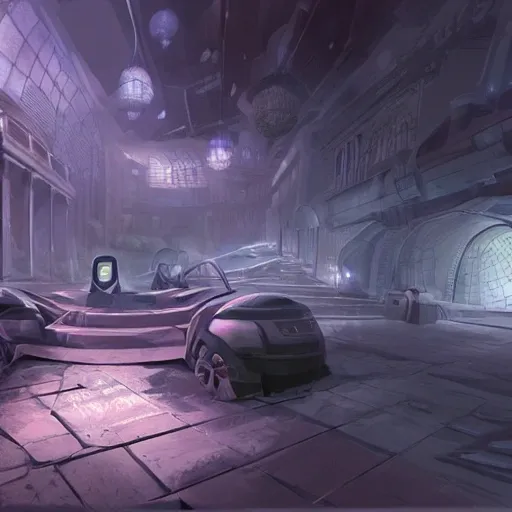 concept art 3d future steam fancy location dark