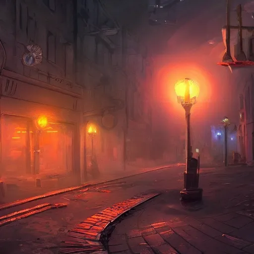 concept art 3d future steam fancy location dark night