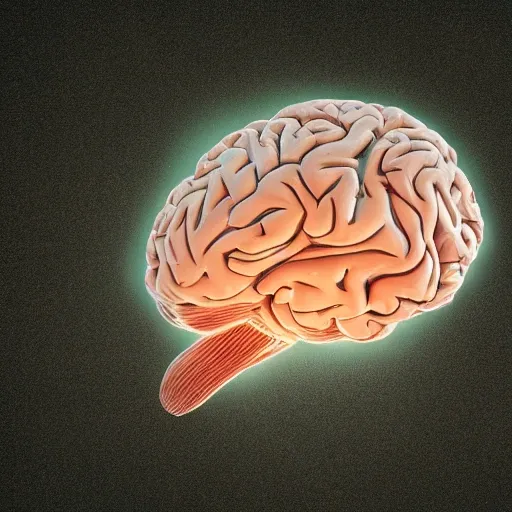 Brain, shape intact, growing out of the ground, mechanical material, cinematic light, super detail, methane rendering, 3D stereo effect, cyberpunk style, gorgeous light effect, 3D, Trippy, Water Color