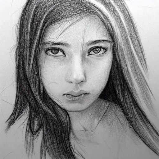 girl, 18 year, Pencil Sketch