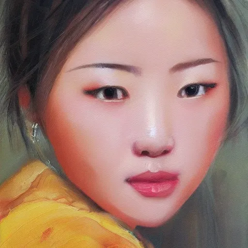 beautiful chinese girl, Oil Painting