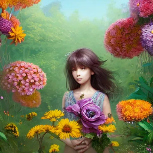 A lovely little girl lying in a field
ofrose, busts, surrounded by colorful flowers, sunlight, big sparkling eyes, long curly hair, a blue sky in the background, a warm summer day, animated movie produced by Pixarstudios, bright color, intricate illustrations, HD, digital art, complementary colors, art trends on Artstation, a peaceful and joyful scene, surrounded by colorful flowers and nature, detailed 3d animation style, detailed intricate illustrations,detailed illustrations,
HD, digital art,super detailed art, reference greg rutkowski,reference loish,complementary color, trends on artstation, Extreme art, detailed 3d art, rich detail, 3d rendering, --ar 3:4