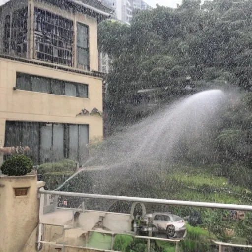 晚上7点下雨的石家庄的马路上