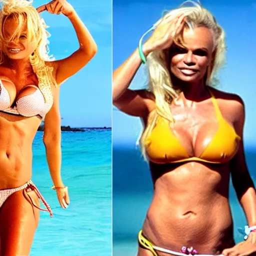 cartoon pamela Anderson in a bikini