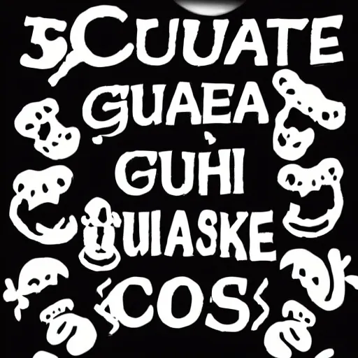 create an image that says "guachikones" in black with a white background