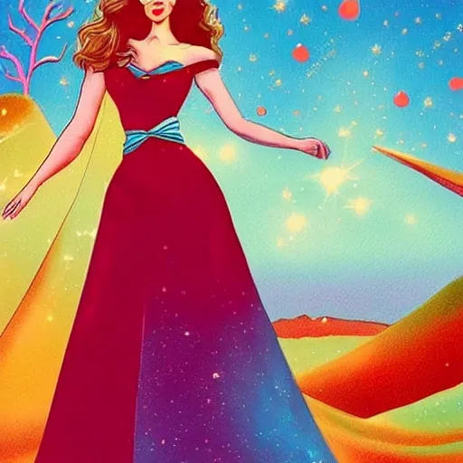 una ilustracion realista y hermosa, de una corona retro y brillante de miss venezuela sobre un almohadón de tercipelo rojo sobre un fondo azul oscuro, todo iluminado por una luz cenital 
