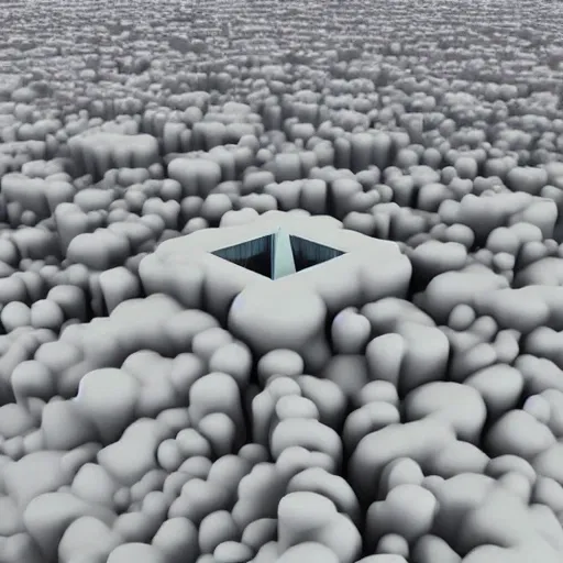 una ciudad arriba de una nube, Trippy, 3D