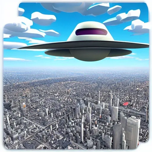 
city in the sky, 3D, Cartoon