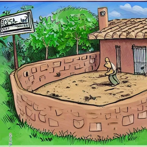 casa, terreno, propiedad, Cartoon