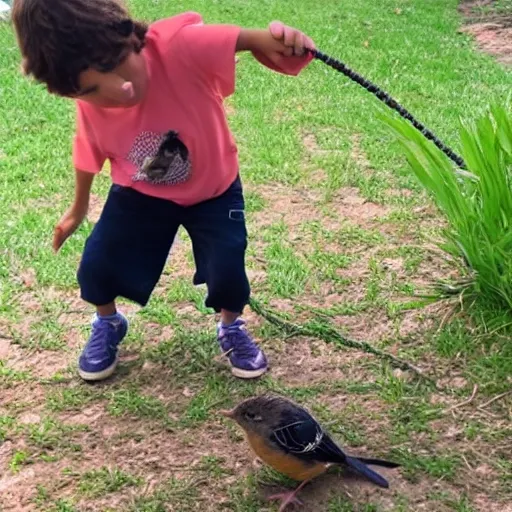 a jew kid saving a little bird