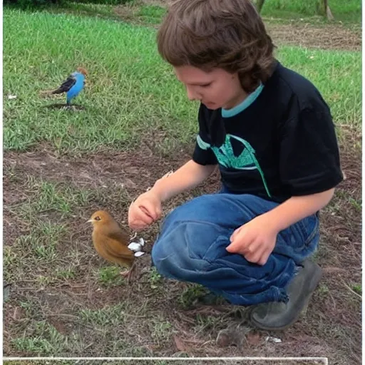 a jewish kid saving a little bird, connecting with God
