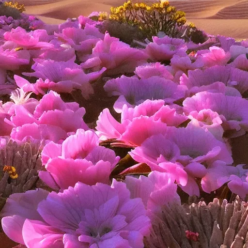 flowers, desert, morning