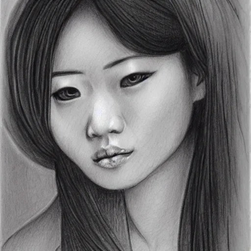 woman, asian, devil,, Pencil Sketch - Arthub.ai