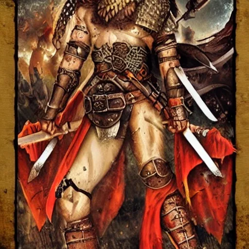 warrior, medieval, swrord barbarian, blood
