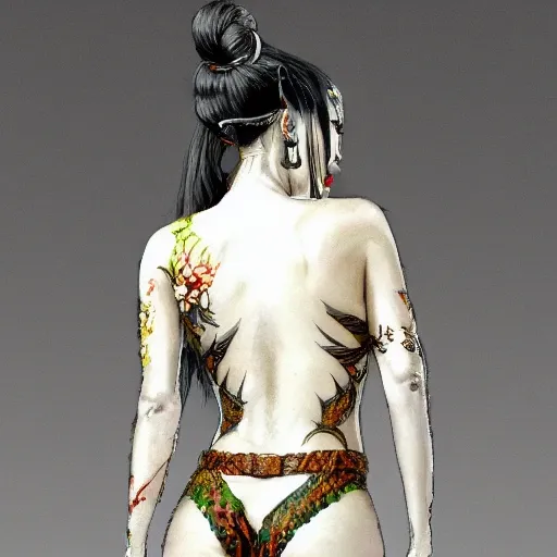 portrait full body female japanese concubine with slim curvy body painting by gaston bussiere, greg rutkowski, yoji shinkawa, yoshitaka amano, tsutomu nihei, donato giancola, tim hildebrandt, oil on canvas, trending on artstation, featured on pixiv, cinematic composition, extreme detail, metahuman creator

,(best quality:1.4), ((masterpiece)),((realistic)), (detailed),

Negative prompt: paintings, sketches, (worst quality:2.0),(normal quality:2.0), (low quality:2.0), lowres, ((monochrome)), ((grayscale))(monochrome:1.1), (shota:1.5), ((disfigured)), ((bad art)),((NSFW)), bad-hands-5,
Steps: 20, Sampler: DDIM, CFG scale: 7, Seed: 4141018083, Size: 512x768, Model hash: 32c4949218, Model: V08_V08, Denoising strength: 0.5, ENSD: 31337, Hires upscale: 2, Hires steps: 20, Hires upscaler: 4x-UltraSharp