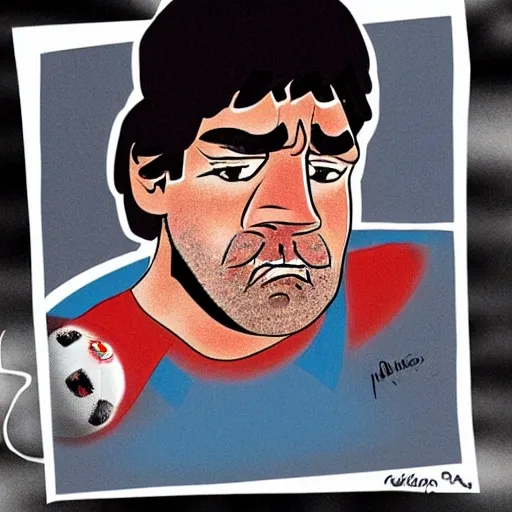 , Cartoon, Maradona