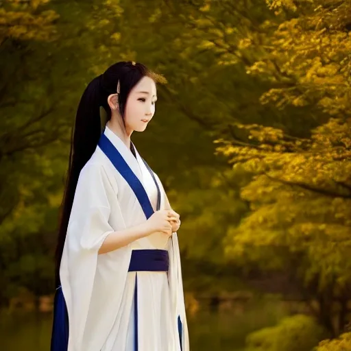 Asian beauty，Model figure，Good body proportions，4K，Hanfu
