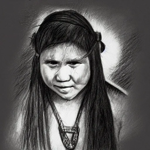 , Pencil Sketch, mapuche