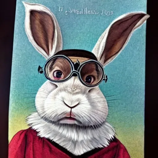 a rabbit as Harry Potter