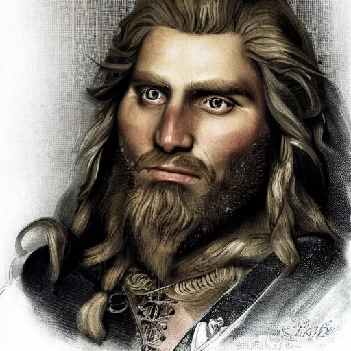 Norwegian Viking from 1820, long golden hair, with narc muscles ...