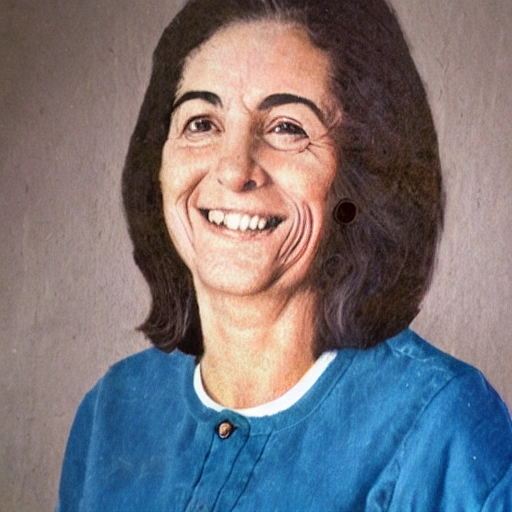 retrato de mujer de 40 años sonriendo, imagen realista, vista frontal, pelo largo ondulado castaño sin encrespar, en el fondo detras de ella se identifica el río Senna