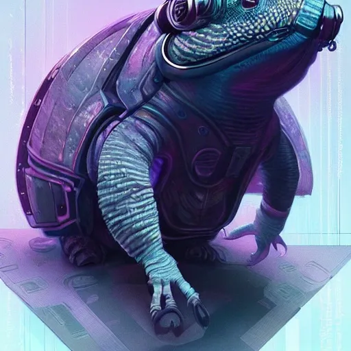 a beautiful portrait of a cute cyberpunk bad armadillo by greg rutkowski and wlop, purple blue color scheme, high key lighting, digital art, highly detailed, fine detail, intricate, ornate, complex

