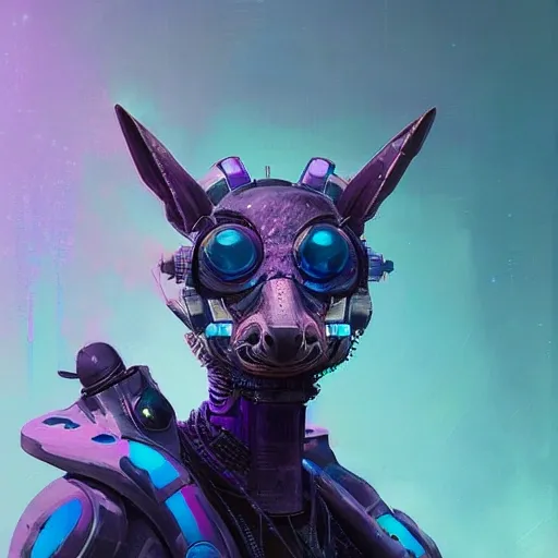 a beautiful portrait of a cute cyberpunk  Dasypus novemcinctus by greg rutkowski and wlop, purple blue color scheme, high key lighting, digital art, highly detailed, fine detail, intricate, ornate, complex

