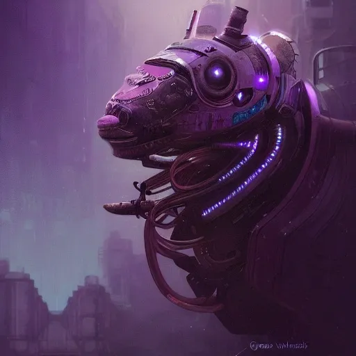 a beautiful portrait of a cute cyberpunk  Dasypus novemcinctus by greg rutkowski and wlop, purple blue color scheme, high key lighting, digital art, highly detailed, fine detail, intricate, ornate, complex

