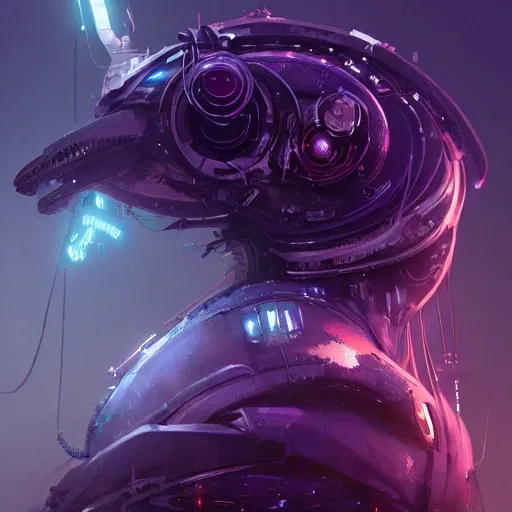 a beautiful portrait of a cute cyberpunk  bad whale by greg rutkowski and wlop, purple blue color scheme, high key lighting, digital art, highly detailed, fine detail, intricate, ornate, complex

