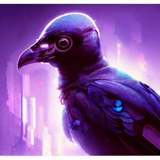 a beautiful portrait of a cute cyberpunk  bad petrel by greg rutkowski and wlop, purple blue color scheme, high key lighting, digital art, highly detailed, fine detail, intricate, ornate, complex

