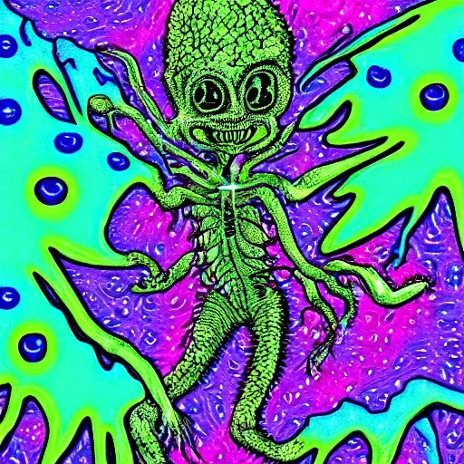 Trippy cannabis alien galaxy horror - Arthub.ai