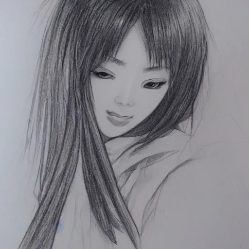 美女,, Pencil Sketch