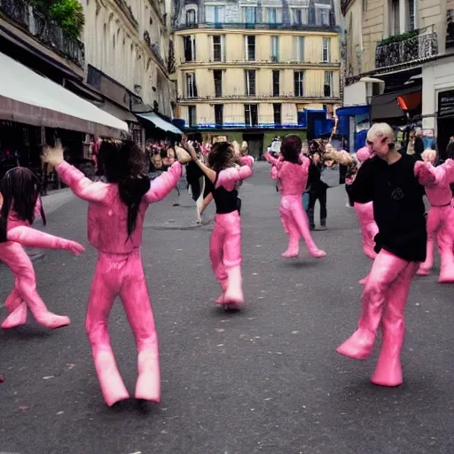 Aliens dancing in the streets of paris