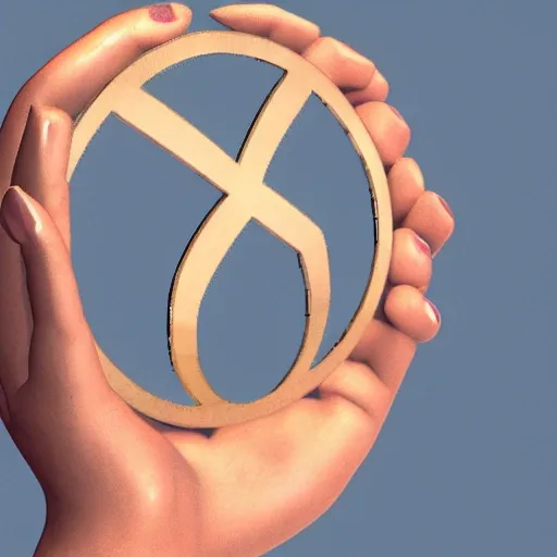 a woman with the justice symbol in her hands, 3D