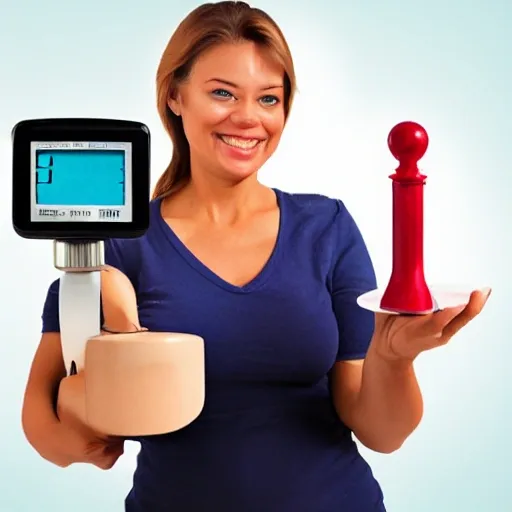 a woman with a scale, in balance, in her hands, 3D