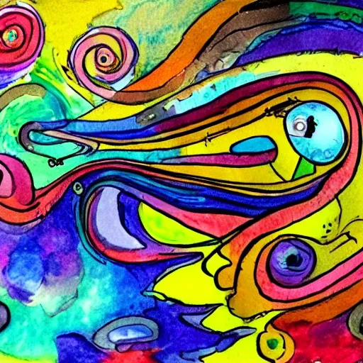 , Trippy, Cartoon, Water Color, Water Color, Water Color