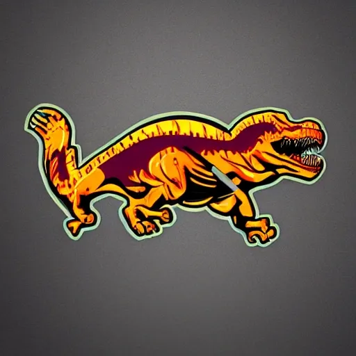 a e-sports team logo with a t-rex with a parachute breaking trough a crypto token