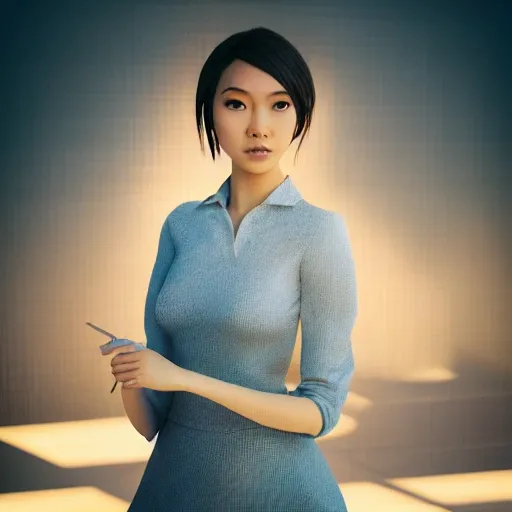 Kodak Portra 400, 8K,ARTSTATION, Caroline Gariba, soft light, volumetric lighting, highly detailed,  office lady, asian, full body, goddess, perfect figure, 8k, hdr outdoor fine art photography, Hyper realistic, photo realistic, 8k